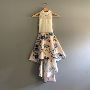 Speechless Kids | Girls’ Sz 8 Lace & Floral Hi-Lo Hem Formal Dress